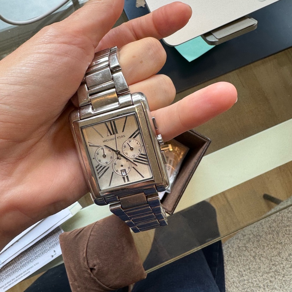 Michael Kors Silver Rectangular Watch - image 2